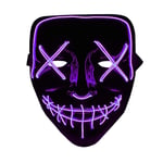 The Purge LED Neon Mask, Halloween - Lila