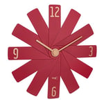 TFA Dostmann 60.3020.05 Horloge Murale Design Clock in The Box avec Mouvement Silencieux à Quartz, composée de 12 pièces, Horloge de Salon, de Cuisine, de Chambre à Coucher, décoration, Rouge