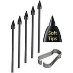 [5 st Mjuka Spetsar] Oem Tab S8 Spetsar, Nibs [0,7 mm] Ersättning För Samsung Galaxy Tab S8/s8 Plus/s8 Ultra Stylus S Pen +verktyg (s8/s8plus/s8 Ultra Svart)