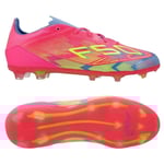 adidas F50 Elite FG Mystic Victory - Lucid Pink/Lucid Lemon/Blå Barn - Gräs (FG), storlek 30½