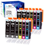 LxTek Compatible Ink Cartridge Replacement for Canon PGI-570 CLI-571 570XL 571XL for Canon PIXMA TS5050 MG5750 TS5051 MG6851 MG6850 MG5700 MG5751 MG5753 MG6852 (Yellow Black Magenta Cyan,12-Pack£©