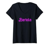 Womens Barista Baristas Espresso Coffee Beans Coffeemaker Brewer V-Neck T-Shirt