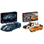 LEGO 42154 Technic Ford GT 2022, Maquette de Voiture pour Adultes à Construire & 76918 Speed Champions McLaren Solus GT et McLaren F1 LM, Jouet de Contruction Voiture de Course, Kit de Maquette