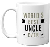 Best Uncle Gifts - World's Best Uncle Ever - Birthday Presents for Uncle, Perfect Christmas Present Gift from Niece Nephew, Uncle Mug for Him, 11oz Ceramic Dishwasher Microwave Safe Mugs - Made in UK