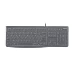 Logitech K120 Keyboard for Education avec Protection en Silicone, Clavier Filaire pour Windows, USB Plug-and-Play, Pleine Taille, résistant aux éclaboussures, PC, AZERTY France - Noir