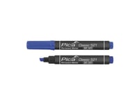 Pica Classic Permanent Marker Dry-Safe 2-6Mm Skrå/Flad Spids Blå - 1784277