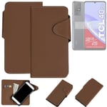 Protective cover for TCL 40 SE flip case faux leather brown mobile phone case wa