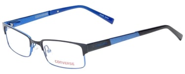 Converse Kids Zing Unisex Rectangle Designer Reading Glasses Black Satin Blue 46