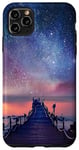 iPhone 11 Pro Max Clouds Sky Pink Night Water Stars Reflection Blue Starry Sky Case