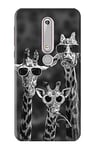 Giraffes With Sunglasses Case Cover For Nokia 6.1, Nokia 6 2018