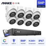 ANNKE Annke - 5MP PoE Turret Système de caméra sécurité cctv avec kit vidéosurveillance intérieur extérieur 8CH 4K nvr 8 caméras Disque dur 2 To