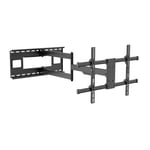 Intecbrackets - Longest Ever 1015 mm (3.3FT) Reach Heavy duty TV wall mount bracket for 46 – 75” TVs – double arm for added safety with swivel and tilt with a super strong 60 kg weight rating (Black)