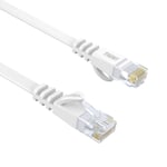 Ethernet Cable 20M Cat6 RJ45 Gigabit Lan Network Cable Snagless Patch Internet Cable Flat White Cord 250MHz Computer Cable High Speed 75ft