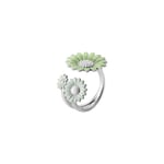 Georg Jensen DAISY FLOWER RING SILVER GREEN ENAMEL 50