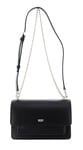 DKNY Women's Bryant Small Flap Crossbody Bag with an Adjustable Chain Strap in Sutton Leather, Black/Gold
