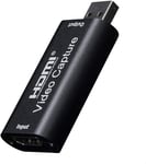 USB HDMI vidéo Capture, 1080p Carte de Capture Audio Vidéo, Carte d'Acquisition HDMI vers USB 2.0, pour Streaming vidéo en Direct Enregistrement vidéo