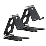 Phone Stand 2Pack Black, Vetoo Aluminum Foldable 270° Mobile Phone Dock Holder, Compatible with Cell Phone 11 Pro Xs Max XR X 8 7 6S Plus, Nintendo Switch, HUAWEI, Samsung S10 S9 S8 S7, Tablet 4-10"