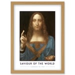 Leonardo Da Vinci Saviour Of The World Salvator Mundi Painting Artwork Framed Wall Art Print A4