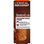 L'Oréal Men Expert BarberClub- Huile Barbe Longue et Visage Homme - Nourrissant & Apaisant - Usage Quotidien - À l'Huile Essentielle de Bois de Cèdre - Tous Types de Peaux - 30 ml
