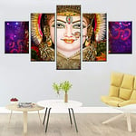 BJWQTY Frameless-Hd Hindu Goddess Durga Living Room Painting Wall Art Painting Non-Woven Image Artwork Painting Home Decoration5 pieces_40X60_40X80_40X100Cm