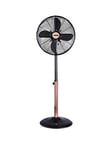 Tower T6430000B Cavaletto 16&Rdquo; Metal Pedestal Fan With 3 Speed Settings And Copper Motor, 50W, Rose Gold And Black