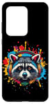 Galaxy S20 Ultra Raccoon Headphones Racoon Lover Trash Panda Vibrant Colorful Case