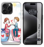 Housse En Silicone Compatible Avec L'IPhone 15 PRO MAX (6.7) Design Café Dessins