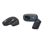 Logitech MX Master 3S - Wireless Performance Mouse, Graphite & C270 HD Webcam, HD 720p/30fps, Widescreen HD Video Calling, HD Light Correction - Black