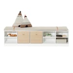 Oliver Furniture - Wood Förvaringshylla Horisontell 5x1 m. Sockel - Vit - Vit - Hyllor & Hyllsystem - MDF