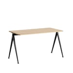 HAY Pyramid 01 skrivbord Oak matt lacqured-140x65cm-svart stålstativ