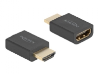 Delock - Hög hastighet - HDMI-adapter med Ethernet - HDMI hane till HDMI hona - svart - 8K60 Hz (7680 x 4320) stöd, Ethernet-stöd