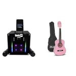 RockJam RJSC01-BK Singcube 5-Watt Rechargeable Bluetooth Karaoke Machine with Two Microphones, Black & Music Alley MA-51 Classical Acoustic Guitar Kids Guitar and Junior Guitar Pink, Half size
