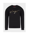 Hugo Boss Womenss Signature Logo Sweatshirt in Black Cotton - Size Medium