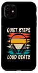 Coque pour iPhone 11 Silent Disco Quiet Steps Loud Beats Casque vintage