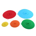 5 Size Silicone Suction Seal Lid Set Bowl Cup Cap Microwave Food Storage UK