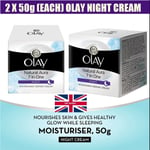 2 X 50g Olay  7 in 1 Natural Aura White Nourishing Repair NIGHT Face Cream fair
