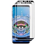 [2-pack] Galaxy S9 Plus Skärmskydd Härdat Glas Kolfiber svart