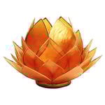 Lotus Atmospheric Light Orange Gold Trim Large -- 15X15 Cm