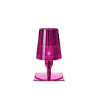 Kartell Lampe de chevet, plastique, E14, 28 W, rose/transparent, 17,5 x 18,5 x 30 cm