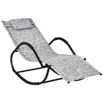 Patio Rocking Lounge Chair Zero Gravity Chaise with Padded Pillow