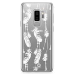 Bjornberry Samsung Galaxy S9 Plus Fashion Skal - Vita Fjädrar