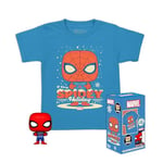 Funko Pocket Pop! & Tee: Marvel-Holiday Spiderman - Spider-Man - Medium - T-Shirt - Vêtements avec Mini-Figurine en Vinyle à Collectionner - Idée de Cadeau - Jouets et Top à Manches Courtes