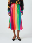 Olivia Rubin Penelope Sequin Rainbow Stripe Midi Skirt, Multi