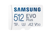 Samsung Evo Plus 512GB microSD muistikortti U3 V30 A2 (R160 W120 MB/s)