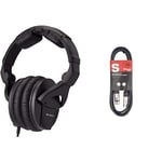 Sennheiser HD 280 PRO Professional Monitoring Headphones & Stagg SMC3 3m XLR to XLR Plug Microphone Cable, Black