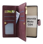 XL Standcase Lyxfodral Motorola Moto G04 (Vinröd)