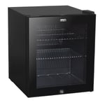 Baridi 50L Table Top Beer & Drinks Mini Fridge with Light 3-10C - Black & Glass