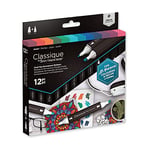 Crafter's Companion Spectrum Noir Classique Blend Twin Tip Blendable Alcohol Based Marker Set with Japanese Nibs - Pack of 12 - Perfect for Colouring, Drawing & Illustration (Jewel Pack)