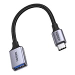 Ugreen USB-C (uros) - USB-A (naaras) 3.0 OTG -kaapeli, 0,15 m - musta