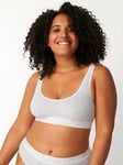 Sloggi Double Comfort Cotton Crop Top, White, Size 32, Women